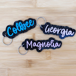 2 Layer Acrylic Name Keychains