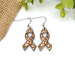 Awareness Floral Maple Wood Drops