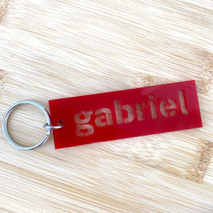 Custom Stencil Name Acrylic Keychain - Wholesale