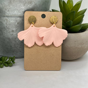 Gold Circle Post with Pink Flower Petal Drop