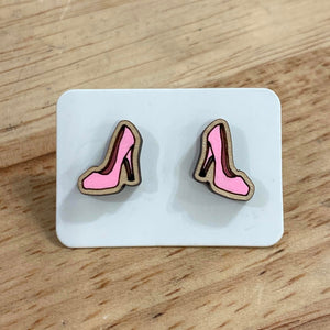 Hand Painted Pink Shoe Studs