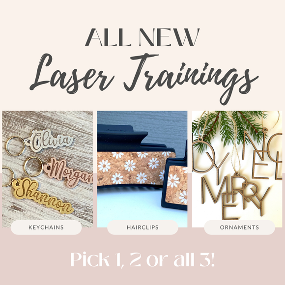 Laser Trainings-Hair clips, keychains, and ornaments