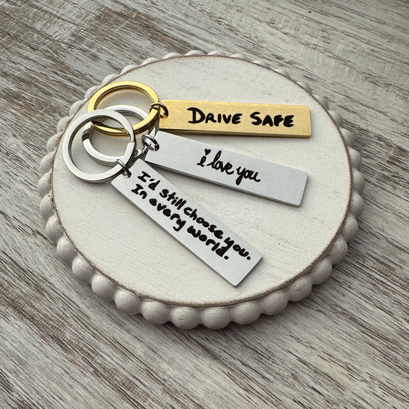Handwritten Engraved Keychain
