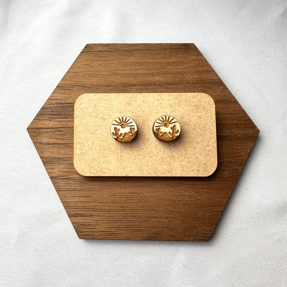 Cactus Sunrise Stud Earrings - Wholesale