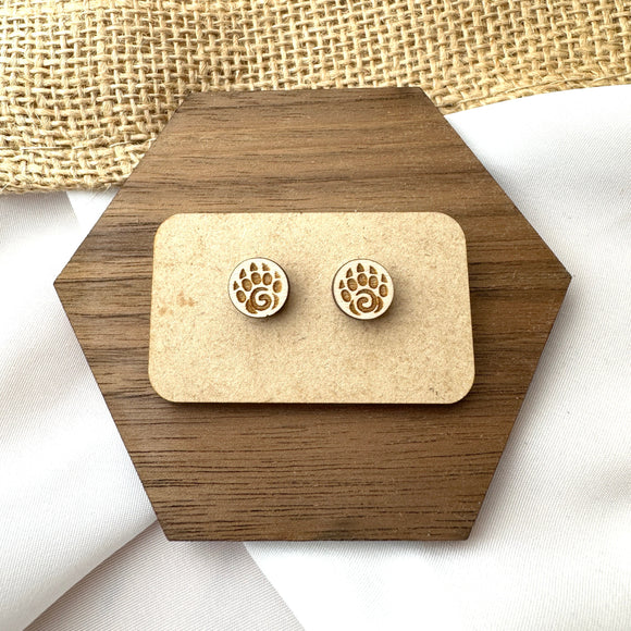 Bear Paw Stud Earrings