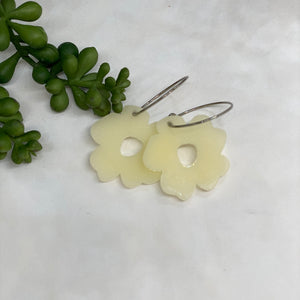Ivory Acrylic Flower with Surgical Steel Hoops