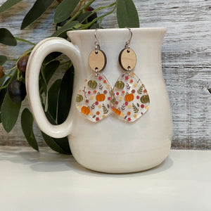 Maple Wood and Pumpkin Acrylic Drops