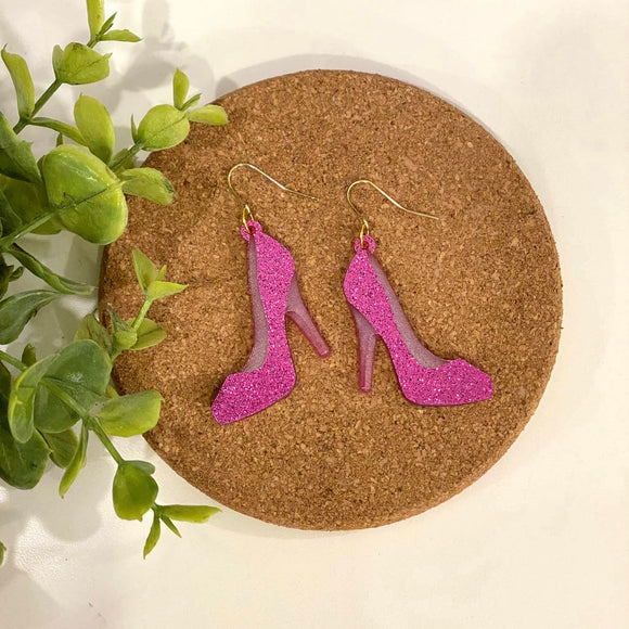 Pink Glitter Shoe Drops