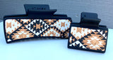Black and White Aztec Hair Clip - 2 sizes