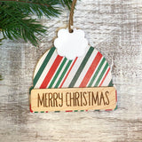 2 Layer Wood and Acrylic Beanie Ornament