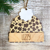 2 Layer Wood and Acrylic Beanie Ornament