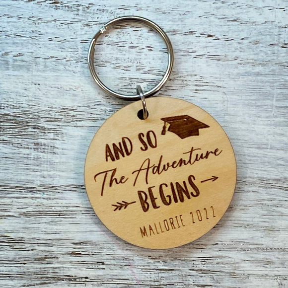 Senior Keychains - And so the Adventure Begins - Wholesale