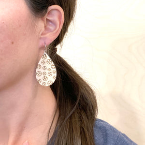 Baseball Collage Drop Earrings Maple Wood