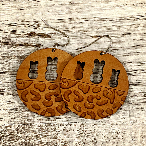 Bunny Leopard Split Circle Drops