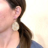 Cheerleader Leopard Print Drop Earrings Maple Wood