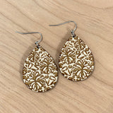 Cheerleader Leopard Print Drop Earrings Maple Wood