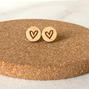 Circle Heart Studs