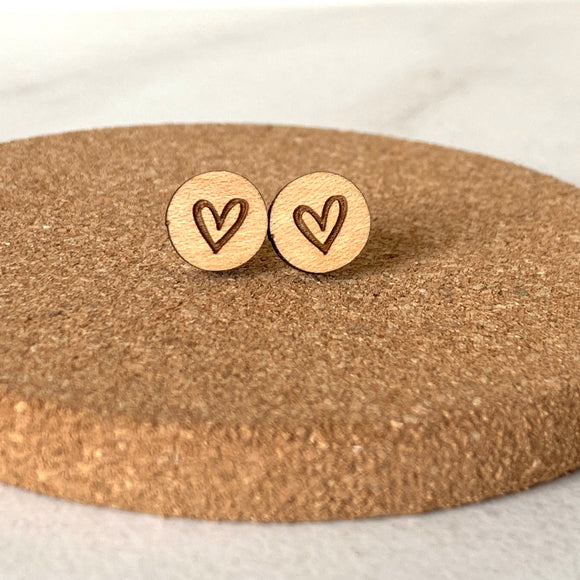 Circle Heart Studs