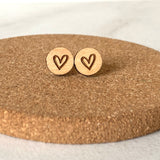 Circle Heart Studs