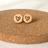 Circle Heart Studs