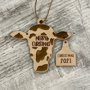 Cow with Tag Ornament