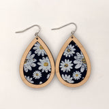 Daisies on Dark Navy Cork Drops