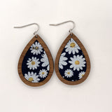 Daisies on Dark Navy Cork Drops