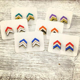 Hand Painted School Spirit Chevron Studs