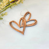 Heart Cut Out Drops with Surgical Steel Hoops