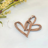 Heart Cut Out Drops with Surgical Steel Hoops