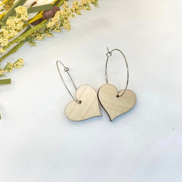 Heart Drops with Surgical Steel Hoops