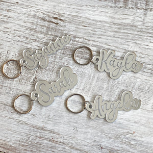 Mirror Name Keychain