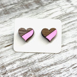 Two Tone Walnut Geo Studs