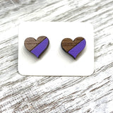 Two Tone Walnut Geo Studs