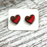Two Tone Walnut Geo Studs