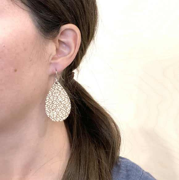 Basketball Collage Drop Earrings Maple Wood - Wholesale