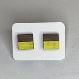 Two Tone Walnut Geo Studs