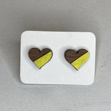 Two Tone Walnut Geo Studs
