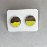 Two Tone Walnut Geo Studs