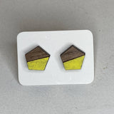 Two Tone Walnut Geo Studs
