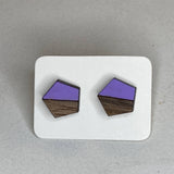 Two Tone Walnut Geo Studs