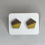 Two Tone Walnut Geo Studs