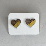 Two Tone Walnut Geo Studs