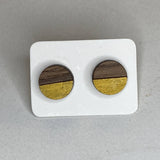 Two Tone Walnut Geo Studs