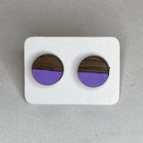 Two Tone Walnut Geo Studs