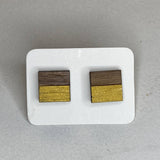 Two Tone Walnut Geo Studs