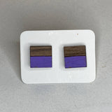 Two Tone Walnut Geo Studs