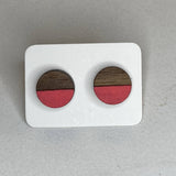 Two Tone Walnut Geo Studs