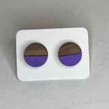 Two Tone Walnut Geo Studs