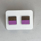 Two Tone Walnut Geo Studs